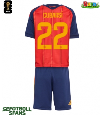 Spanien Pau Cubarsi #22 Hemmaställ Barn VM 2026 Kortärmad (+ Korta byxor)